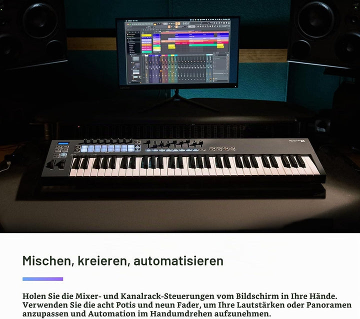 Novation FLkey 61 MIDI-Controller-Keyboard — Nahtlose Integration in FL Studio, mit Akkord- und Skal
