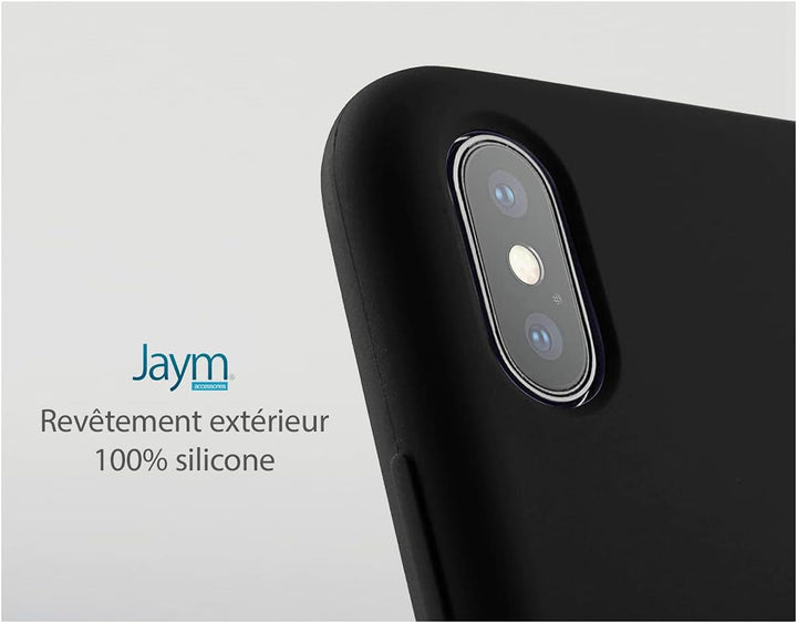 JAYM - Coque Silicone Premium Noire pour Samsung Galaxy A12-100% Silicone et Microfibre - Renforcée