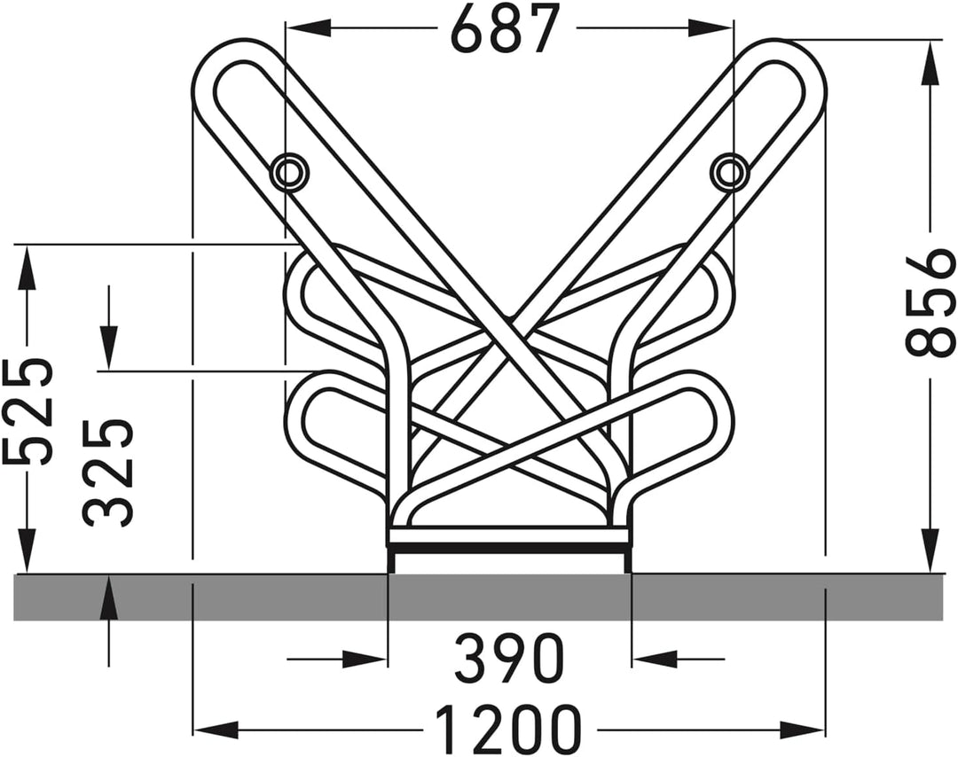 Anlehnparker 2522 XBF | Fahrradständer beidseitig | für 12 extra breite Fahrräder | erweiterbar | Ab