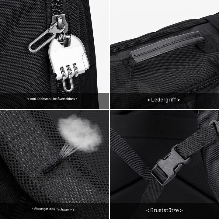 WITZMAN Reiserucksack Nylon Herren Damen Reisetasche Gross TSA Freundlich Handgepäck Rucksack(B686 S