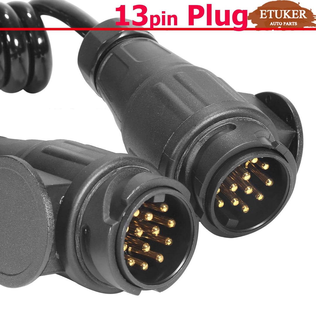 Anhänger Verlängerungskabel Spiralkabel 13polig 12v Anhängerkabel 1.1M Kabel für Anhänger Licht RV W