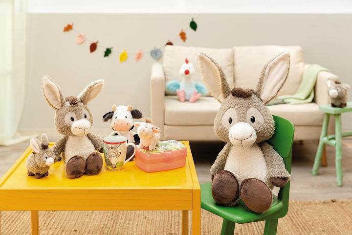 NICI 49034 Kuscheltier Esel Donkeylee 33cm grau schlenkernd-Nachhaltiges Stofftier aus weichem Plüsc