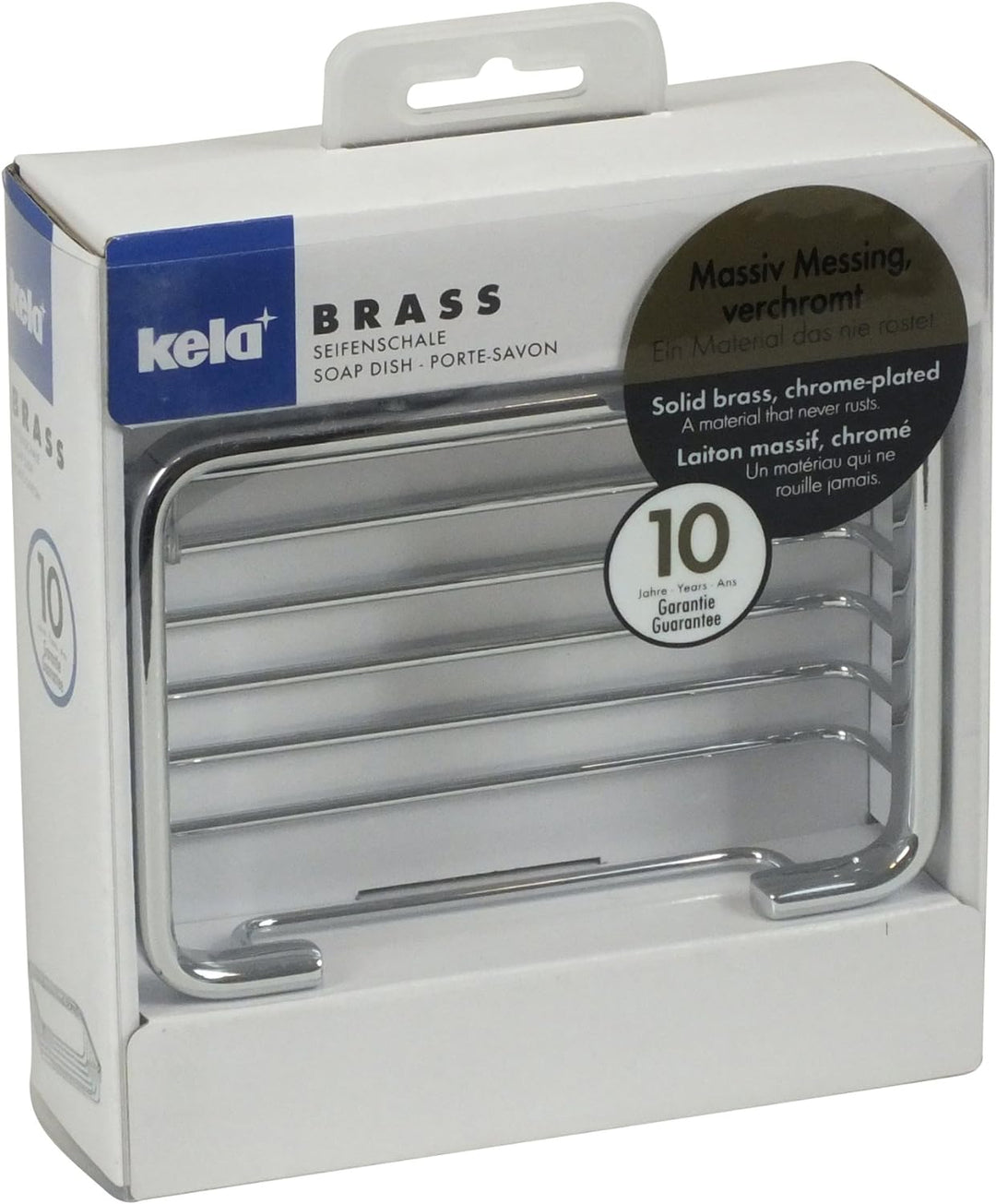 Kela Eckablagekorb Brass aus Messing in verchromt, 17x11x3,5 cm, 17x11x3,5 cm