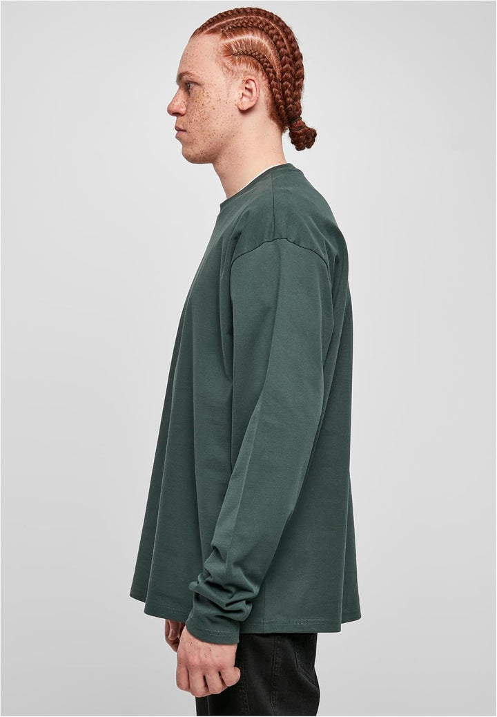 Urban Classics Herren Ultra Heavy Oversized Longsleeve S Bottlegreen, S Bottlegreen