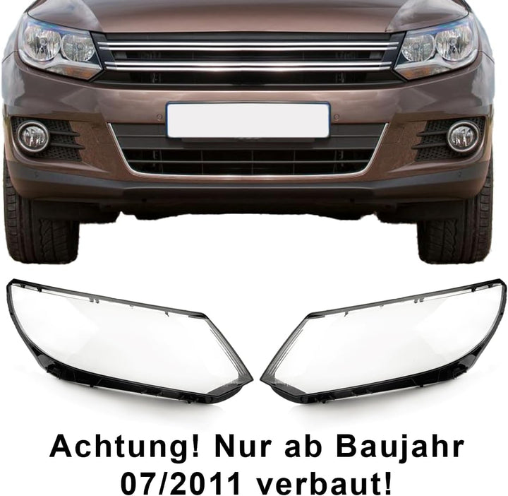 LST Scheinwerferglas Streuscheibe Frontlicht Abdeckung Xenon Halogen links kompatibel mit VW Tiguan