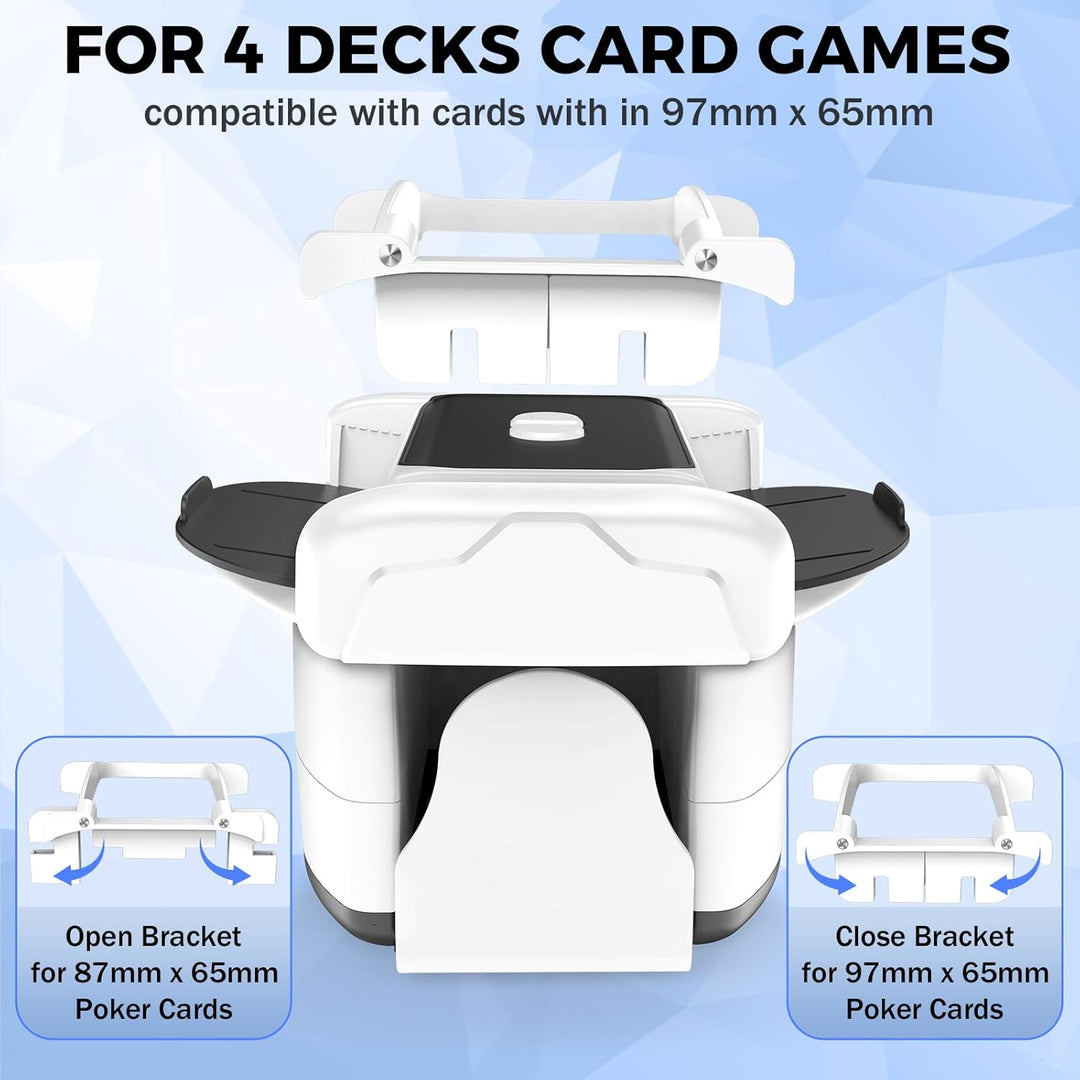 Feebee Kartenmischmaschine Elektrische für 4 Decks - Automatischer Mischmaschine Karten,USB Kartenmi