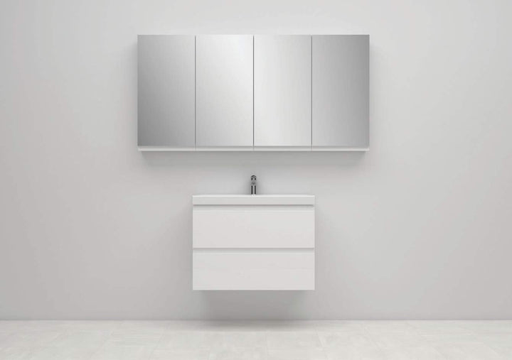 VBChome Kollektion Moduo slim 80cm x 38cm Waschtisch für Unterschrank Einbau Waschbecken mit Überlau
