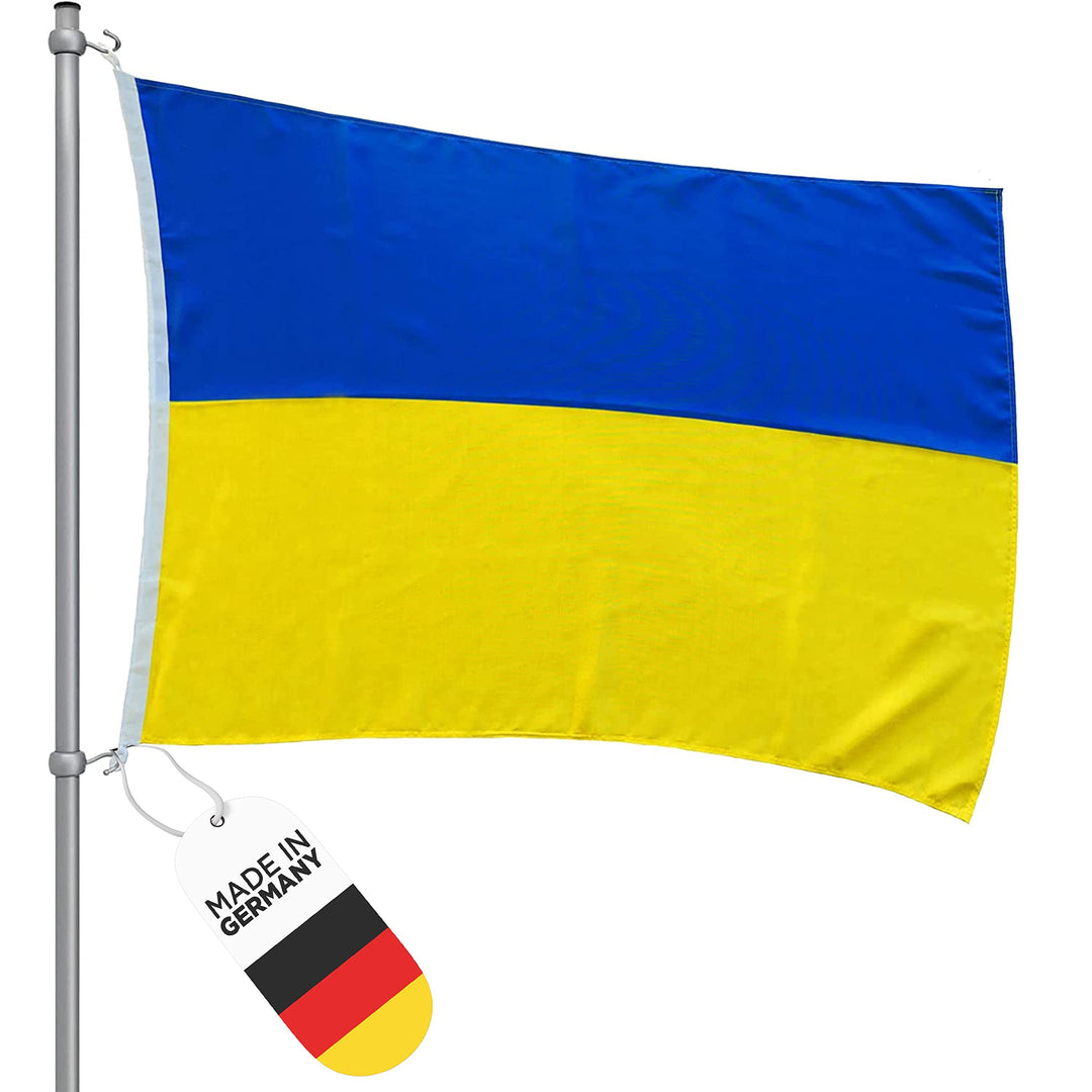 FBS Premium Ukraine Flagge - Wetterfeste Flagge Ukraine 150x100cm - Strapazierfähige Fahnen und Flag