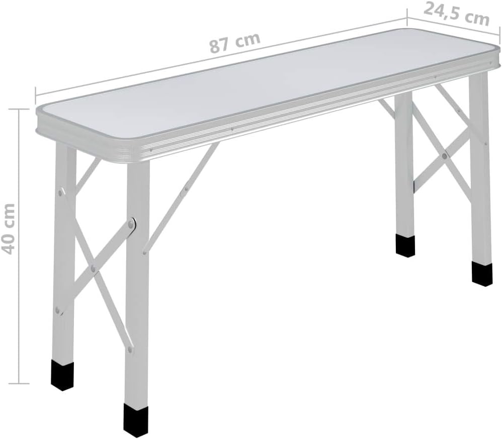 vidaXL Campingtisch Klappbar mit 2 Sitzbänken Gartenbank Bank Sitzgruppe Koffertisch Gartentisch Kla