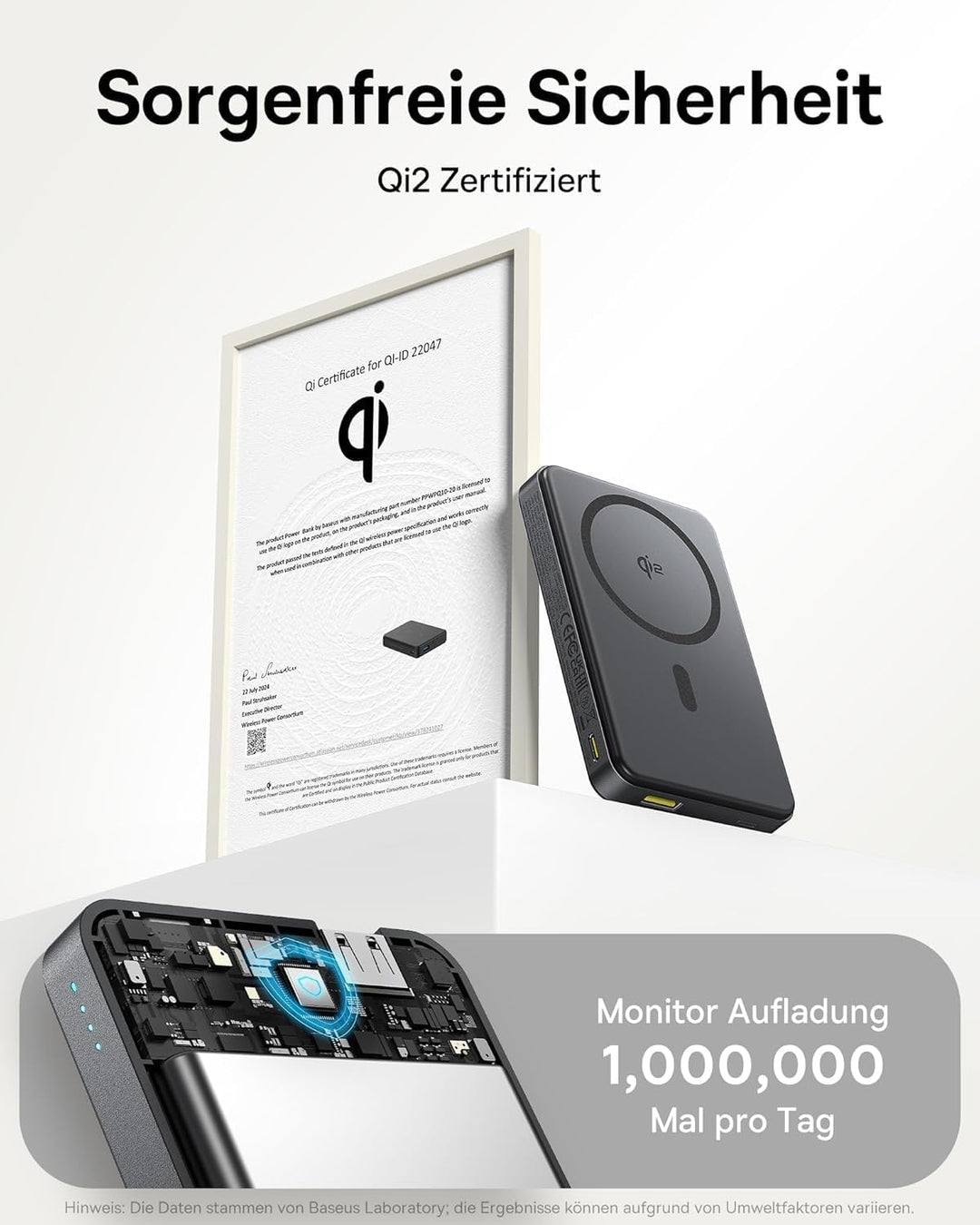 Baseus EnerFill Qi2 Zertifiziert MagSafe Power Bank 10000mAh, PD 22.5W USB-C Ausgabe, 15W Wireless M