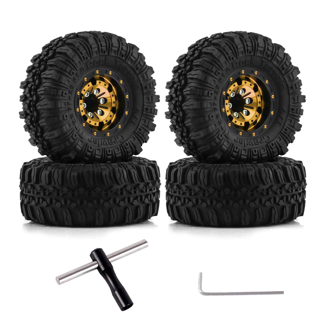 KEEDA 57mm RC Reifen und Räder, 1,0 Zoll Micro Beadlock Felge für 1/18 TRX4M 1/24 RC Crawler Car Axi