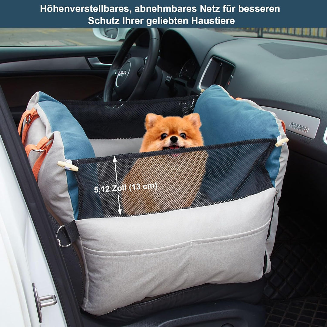 Ownpets Hunde Autositz für kleine bis mittlere Hunde, Waschbarer Hundesitz Auto, Hundebett Auto, Erh