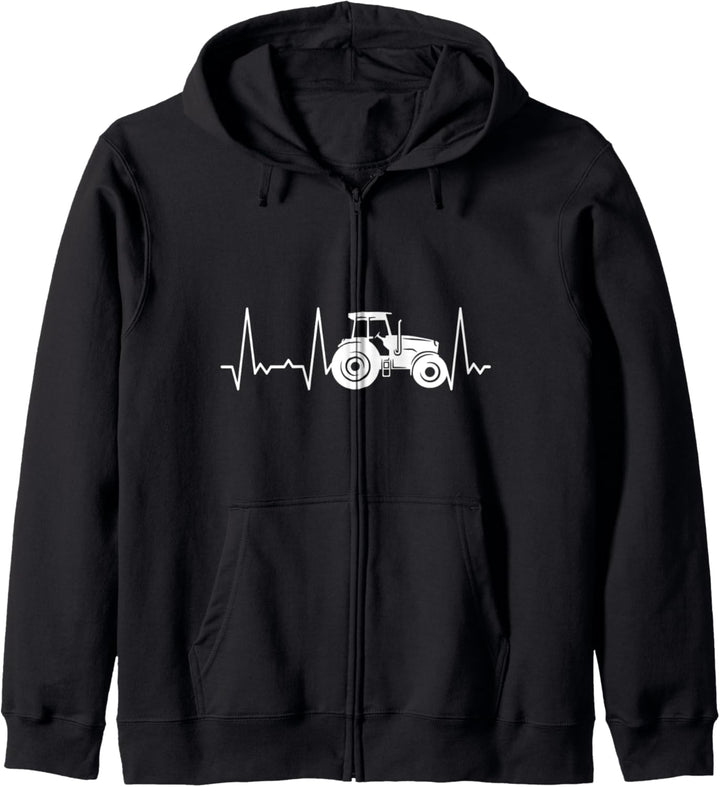 Herzschlag Traktor Kapuzenjacke