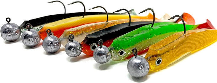 Zanderfang – Jigköpfe Angelhaken-Set Jighaken – Jigkopf Grösse 2/0 und 4/0 für Gummiköder von 8cm bi