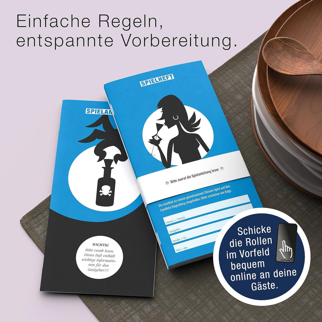 CULINARIO MORTALE® – Schatten über Landsitz Hagenberg - Krimidinner für Zuhause für 6 bis 8 Personen