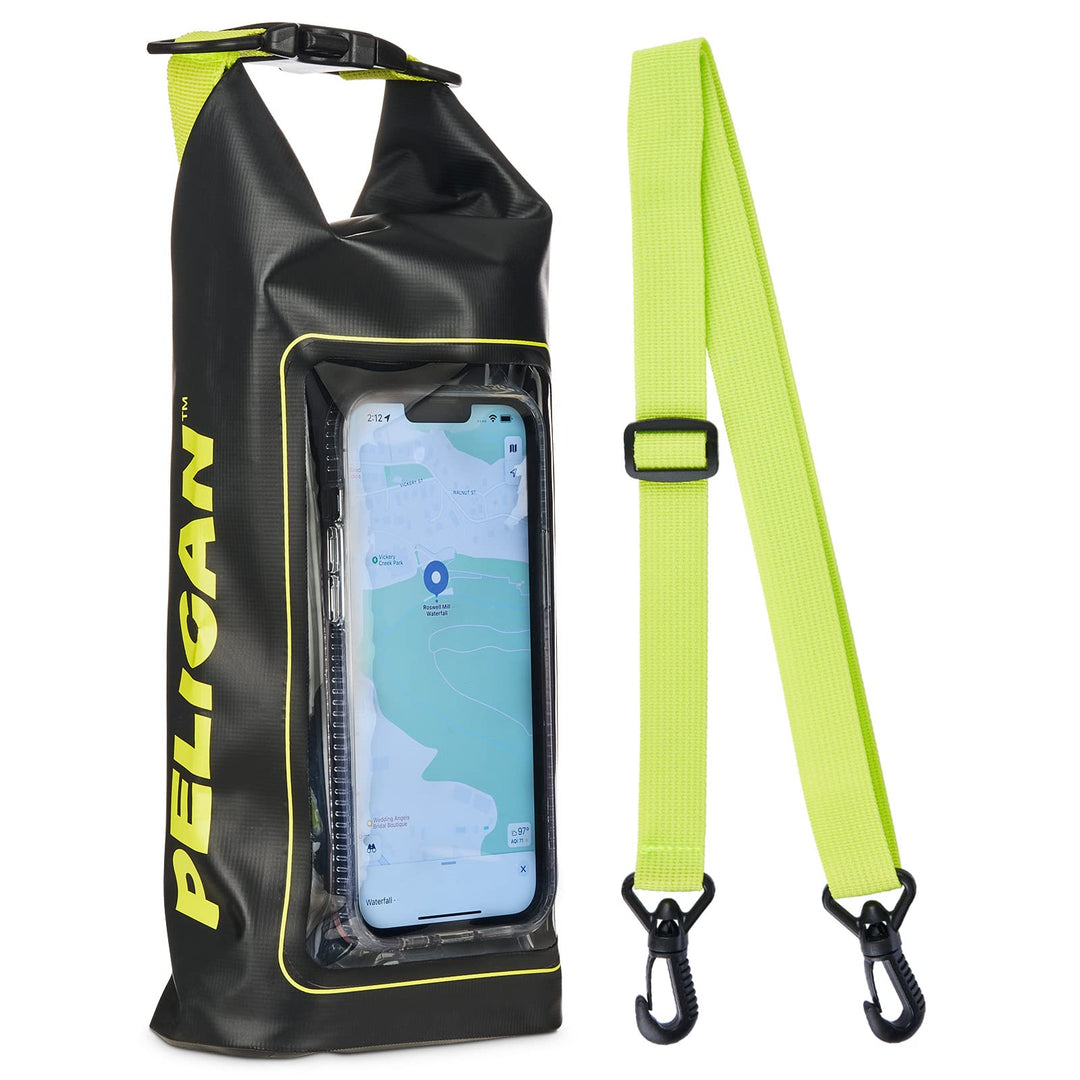Pelican Marine Wasserdichter Roll-Top Dry Bag Dry Bag - Black/Hi-vis Yellow, Dry Bag - Black/Hi-vis