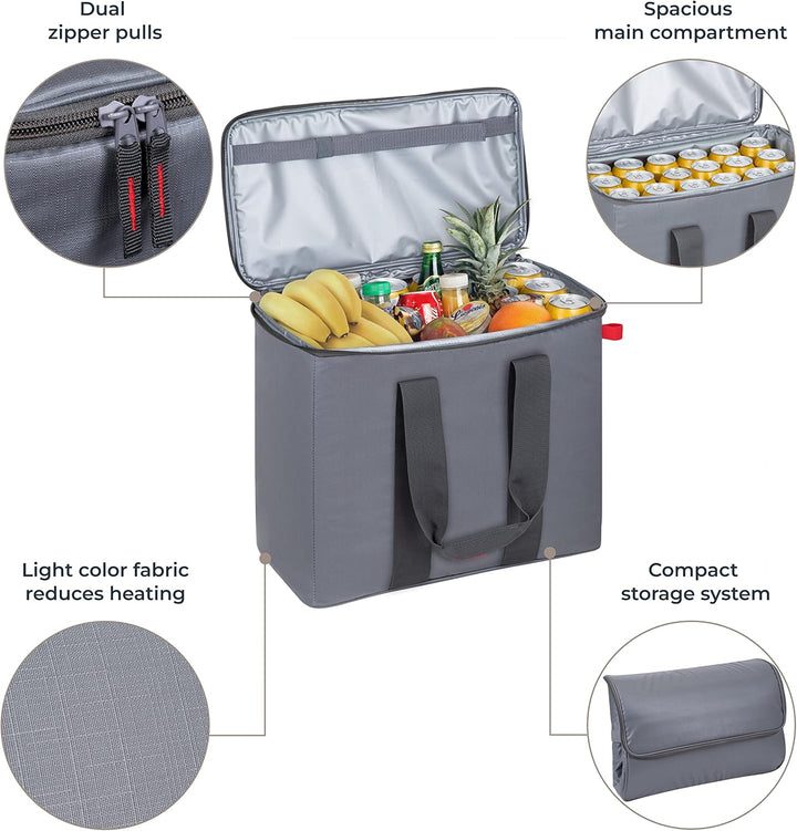 RESTO Bequeme Faltbare Kühltasche 5,5 L, 11L, 23L, 30L – Lunchbox für Damen & Herren, Getränke & Spe