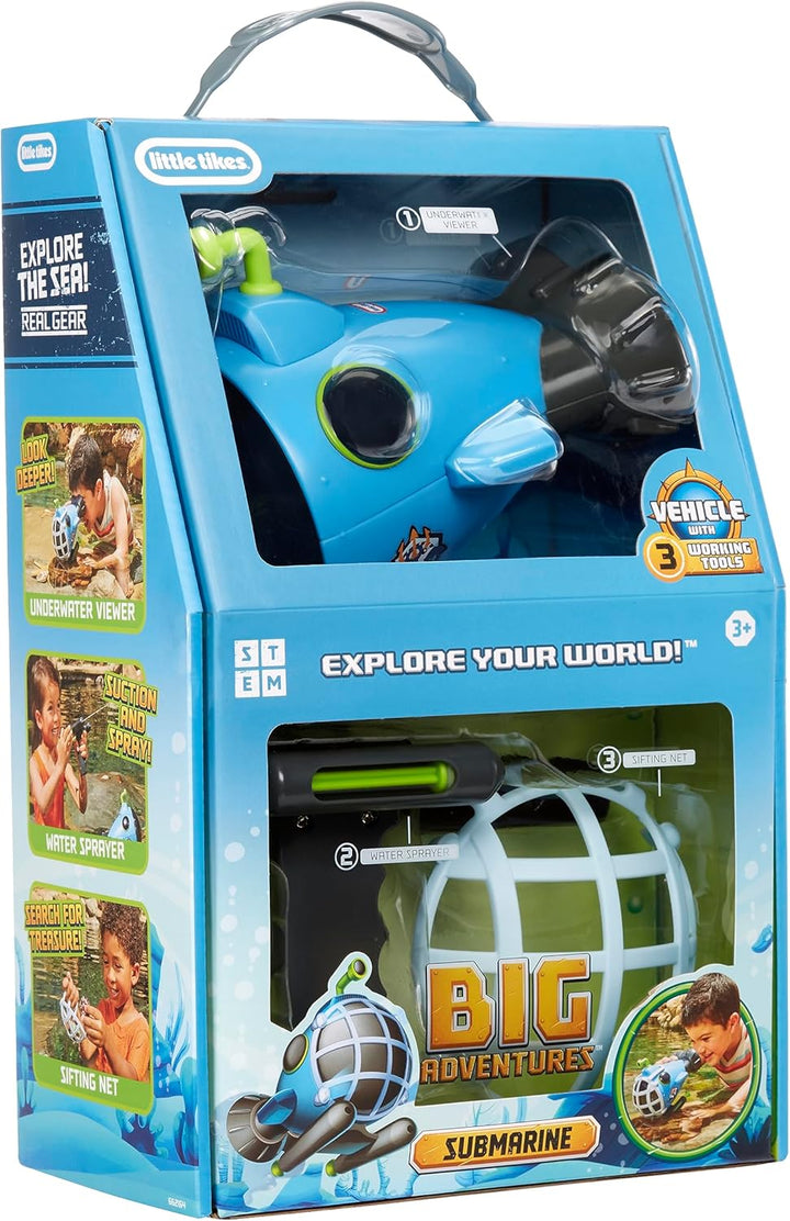 little tikes Big Adventures U-Boot-STEM-Spielzeug - Inklusive Wasserfahrzeug mit Unterwasser-Sichtge