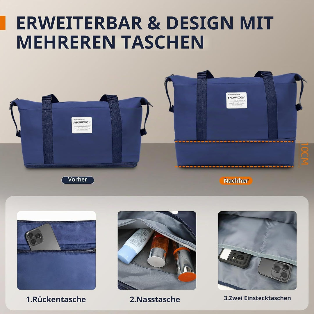 SHOWKOO Kofferset 5 Teilig Hartschale Leicht ABS+PC Erweiterbar Reisekoffer Haltbar Handgepäck Sets
