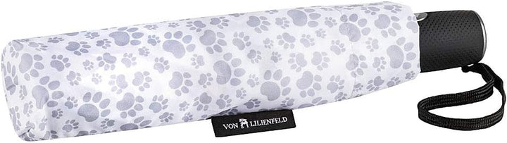 VON LILIENFELD Regenschirm Taschenschirm Welpenquartett Windfest Auf-Zu-Automatik Kinderschirm Stabi