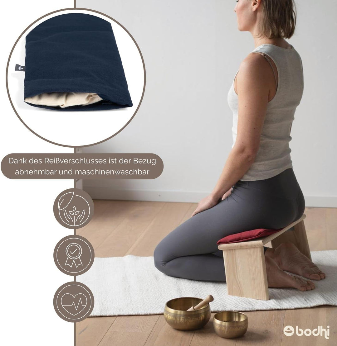 Bodhi Meditationsbank Auflage | Sitzauflage aus Baumwolle | Bequeme &amp; Weiche Polsterung | Sitzunterl