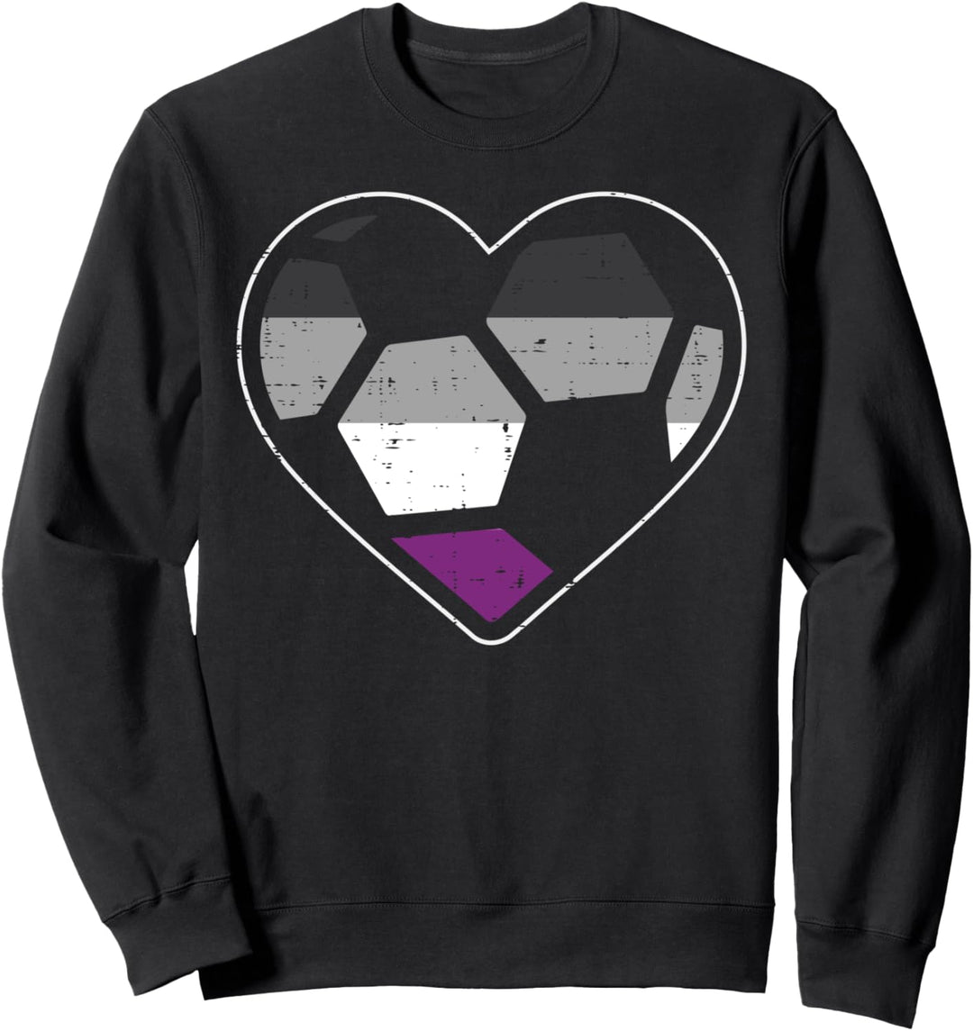 Soccer Heart Sport LGBTQ Asexual Ace Pride Ally Men Women Sweatshirt