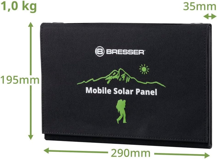 Bresser Solar Ladegerät 21W mit USB-A- und DC-Anschluss inkl. Adaptern, Solar-Panel als Ladegerät fü