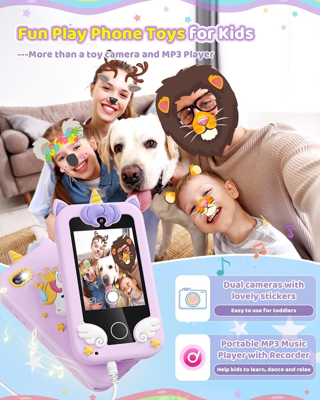 Kinder Handy Smartphone Spielzeug, Einhorn-Geschenke und Spielzeuge für Mädchen und Jungen im Alter