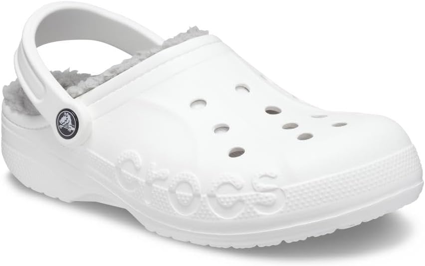 Crocs Unisex Baya Lined Clog 36 EU White Light Grey, 36 EU White Light Grey