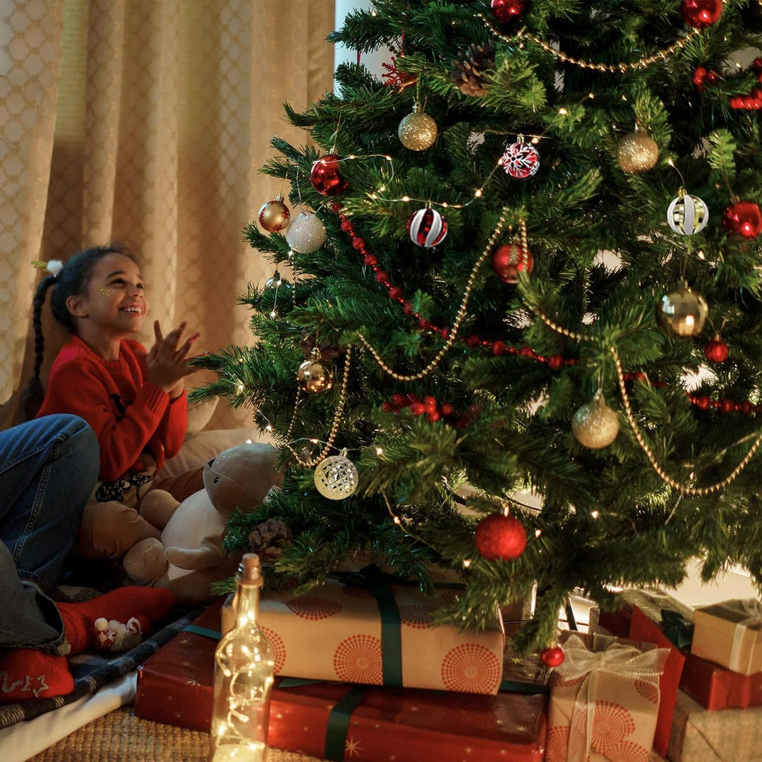 Cendray 100 Stück Weihnachtskugeln mit Stern, Weihnachtsbaumschmuck, bruchsichere Weihnachtskugeln m