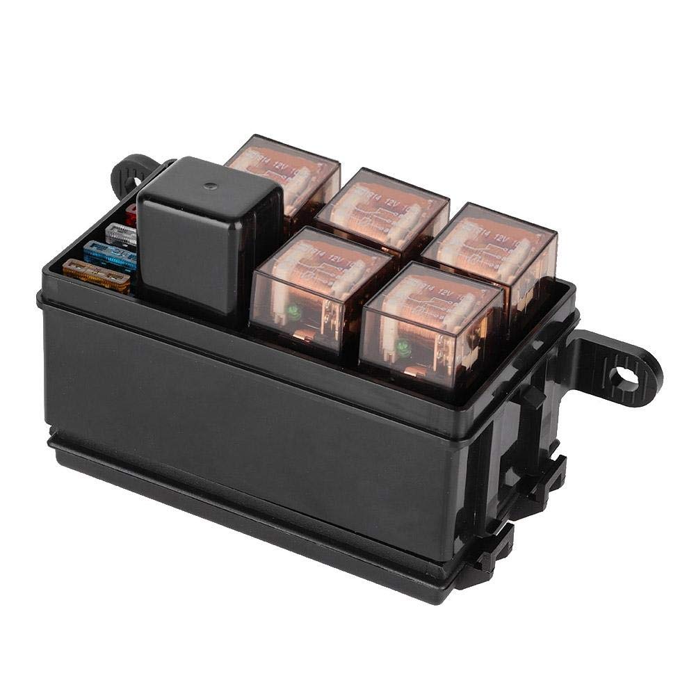 Suuonee Sicherungskasten, 6-Wege-Auto-Sicherungskasten mit 1 St. 4 St. 12 V und 5 St. 100A transpare