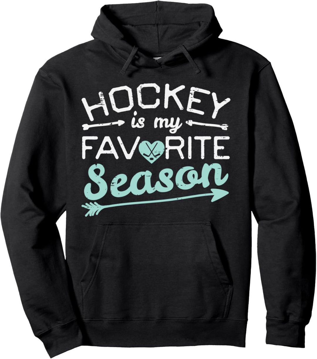 Ice Hockey My Favorite Season Player Goalie Men Women Boys Pullover Hoodie