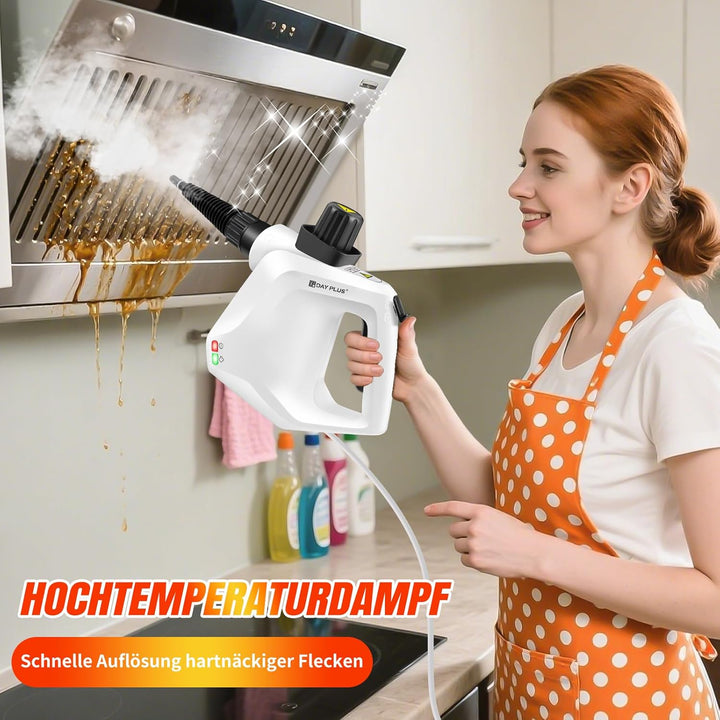 Dampfreiniger Handgerät, 1000W Steam Cleaner 3,2 Bar Dampfreiniger Mehrere Oberflächen mit 9 Zubehör