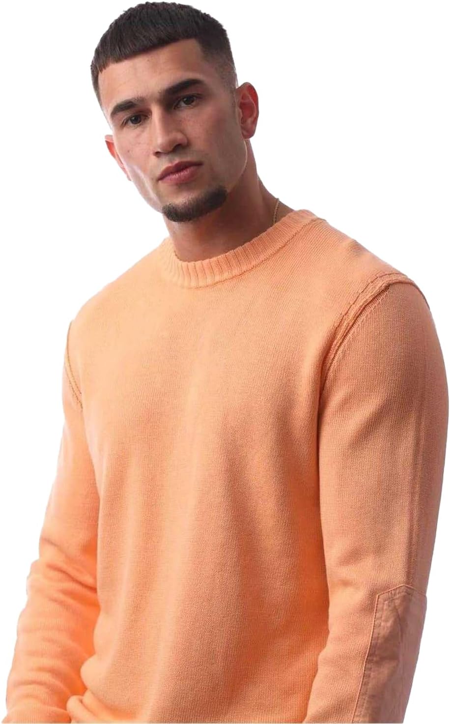 BOSS Herren Aropo Pullover aus Baumwolle und Leinen mit Ellbogen-Patches aus Stretch-Baumwolle L Lig