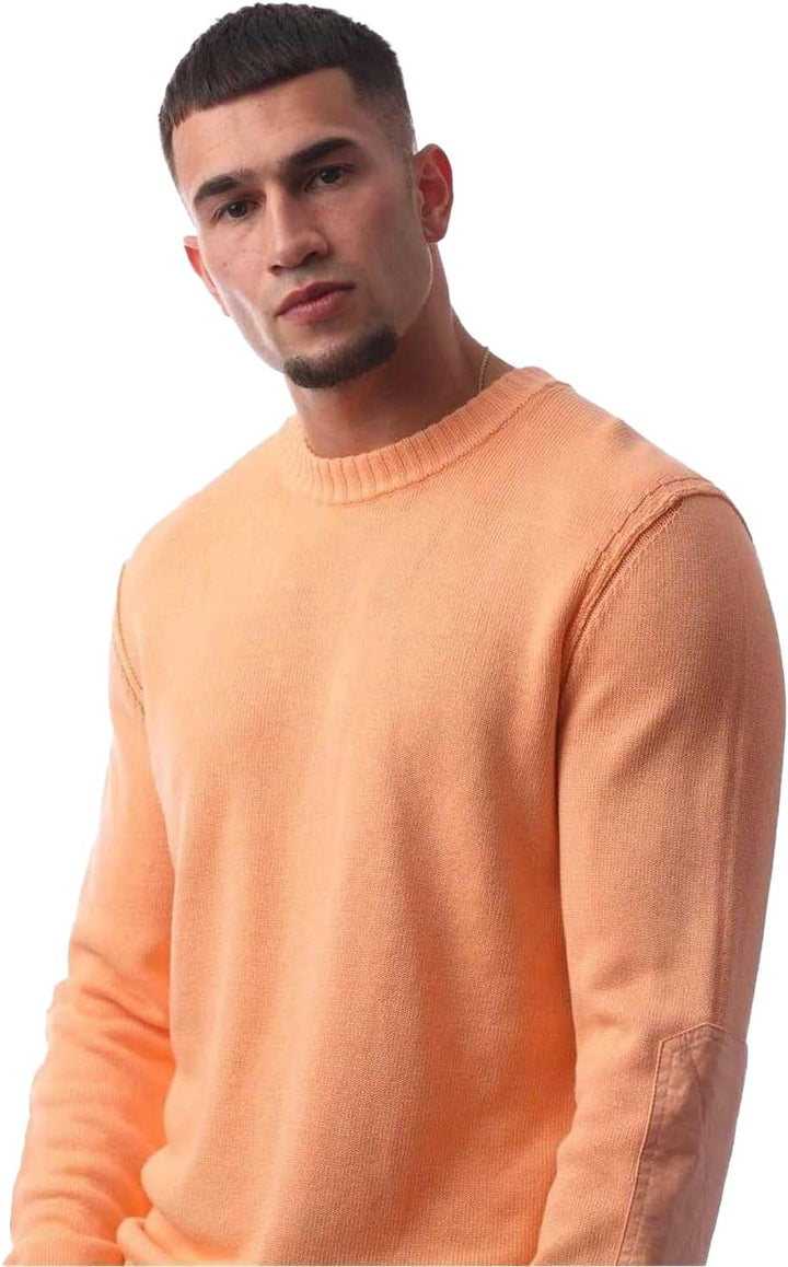 BOSS Herren Aropo Pullover aus Baumwolle und Leinen mit Ellbogen-Patches aus Stretch-Baumwolle L Lig