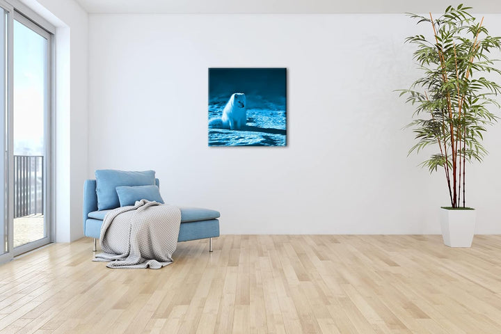deyoli Arktischer Polarfuchs Format: 70x70 Effekt: Zeichnung als Leinwandbild, Motiv auf Echtholzrah