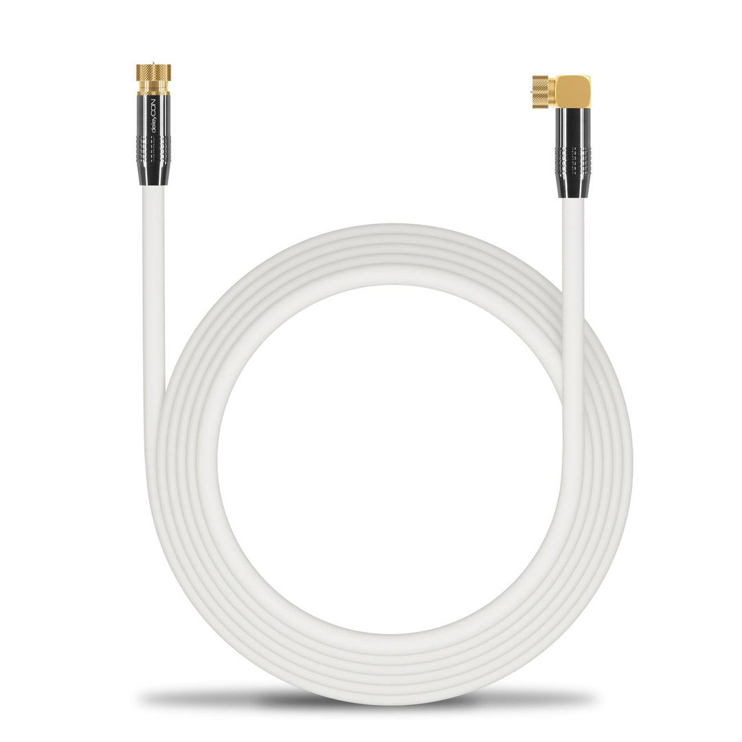deleyCON 12,5m SAT Antennenkabel Satellitenkabel Koaxialkabel - HDTV Full HD - F-Stecker 90° Grad Ge