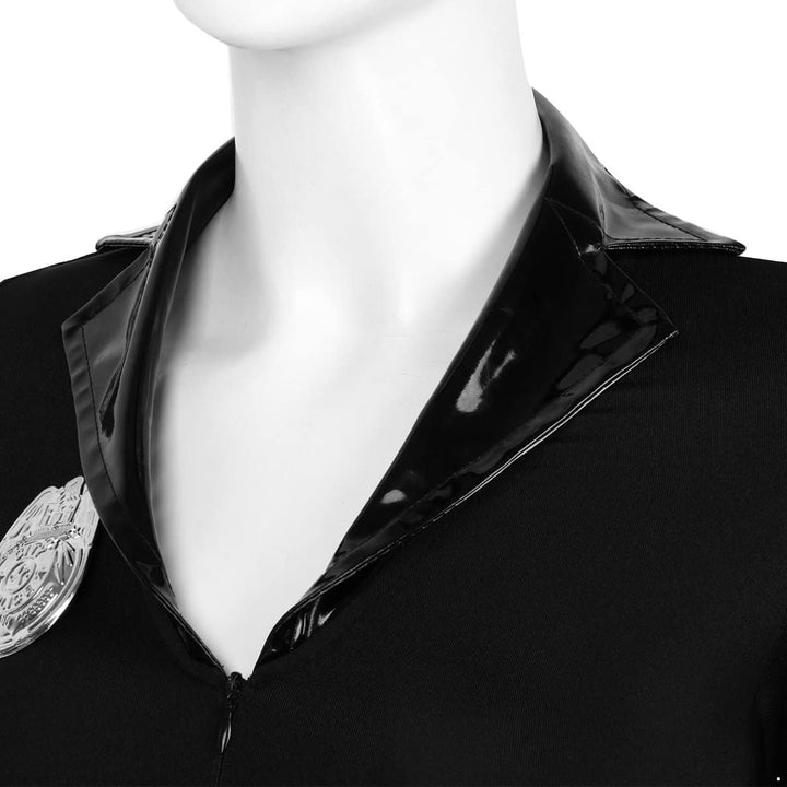 Aislor Sexy Polizei Kostüm Damen Kleid Polizistin Uniform mit Mütze Handschnelle Cop Costume Komplet