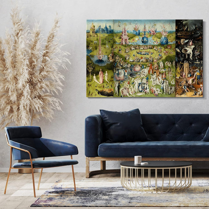 Printed Paintings Leinwand (80x60cm): Hieronymus Bosch - Der Garten der Lüste (1490/1510) - Alle 80x