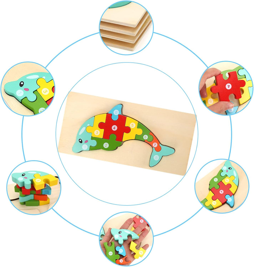 Holzpuzzle für Kleinkinder von 1-3 Jahren, Montessori-Spielzeug für Kinder ab 2 Jahren, lernendes pä