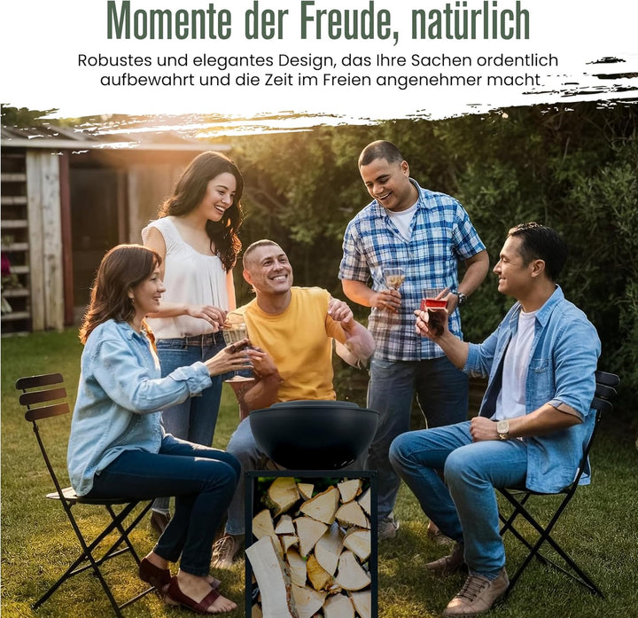 Feuerschale, Feuerstelle, 2 in 1, BBQ-Funktion, Raucharme Feuerkorb, Feuertonne, Holzofen, Deko Terr