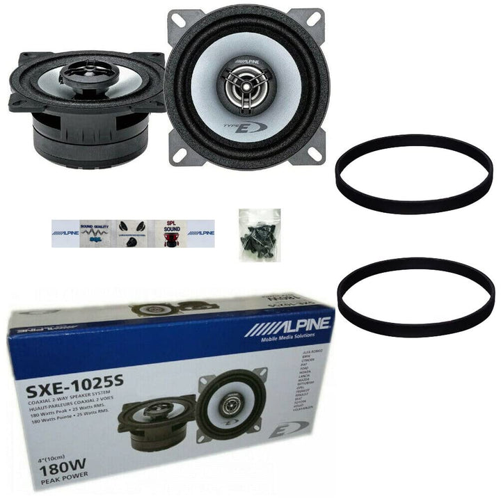 2 Alpine SXE-1025S SXE 1025S 2 Wege koaxial Lautsprecher 10 cm 100 mm 4" 25 watt rms und 180 watt ma