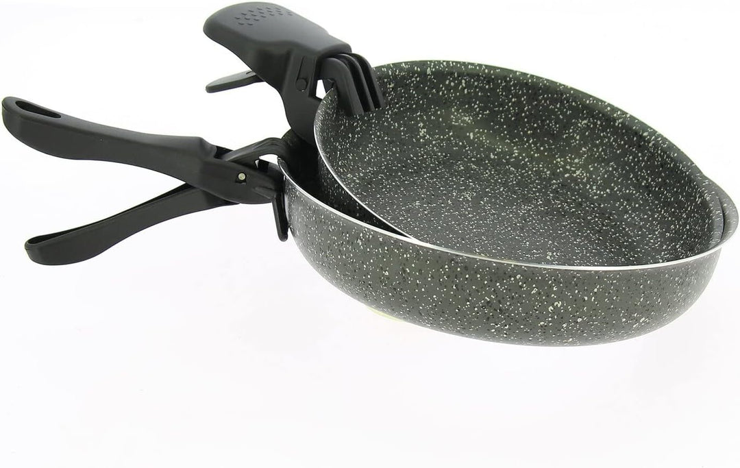 Beaver Brand Camping Kochgeschirr Dolomia Plus, 10tlg. Granitgrau, Alu, 1 Topf 22cm, Deckel, 2 Kasse
