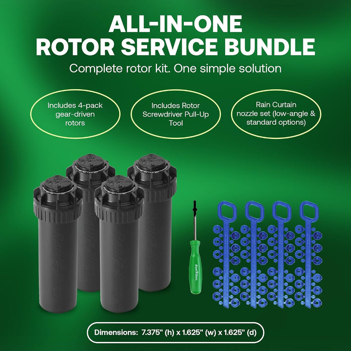 Rain Bird ItemEyes 5000 Serie Rotorsprinklerköpfe Set – mit Düsen und Einstellwerkzeug (4 Stück); 50