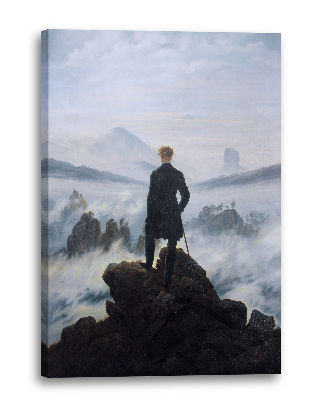Printed Paintings Leinwand (60x80cm): Caspar David Friedrich - Wanderer über dem Nebelmeer 60x80 cm,