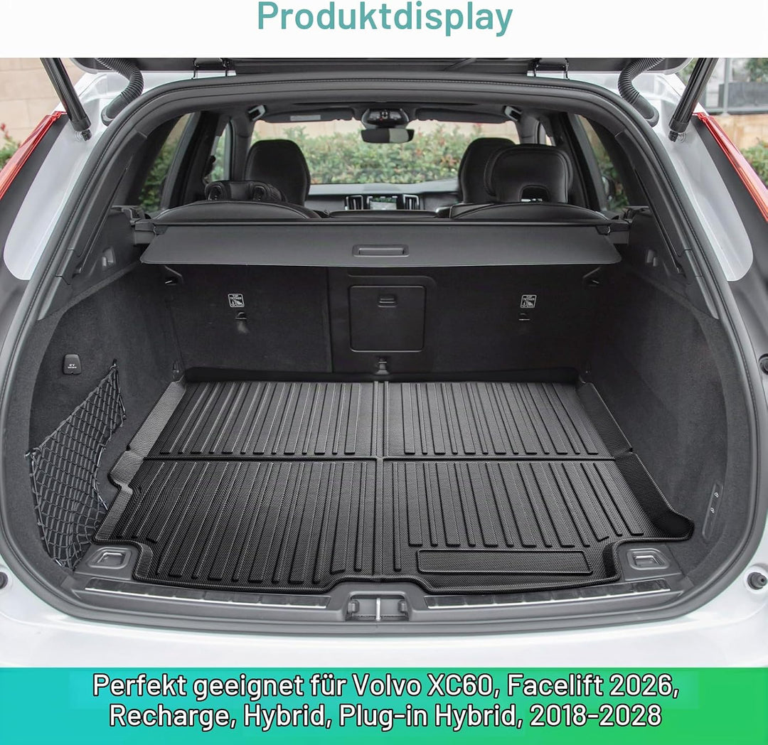 GAFAT 2018-2022 Volvo XC60 Kofferraummatte, XC60 Kofferraumwanne Matten Original 3D Scanner TPO, XC6