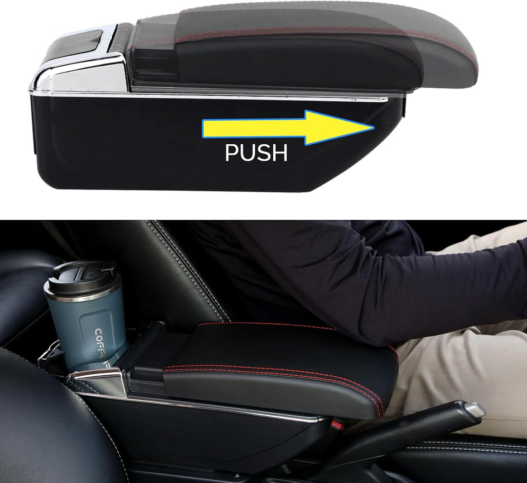 für Berlingo 2010 - 2020 Armlehne Mittelkonsole Aufbewahrungsbox Drehbar Mit Getränkehalter Doppelsc