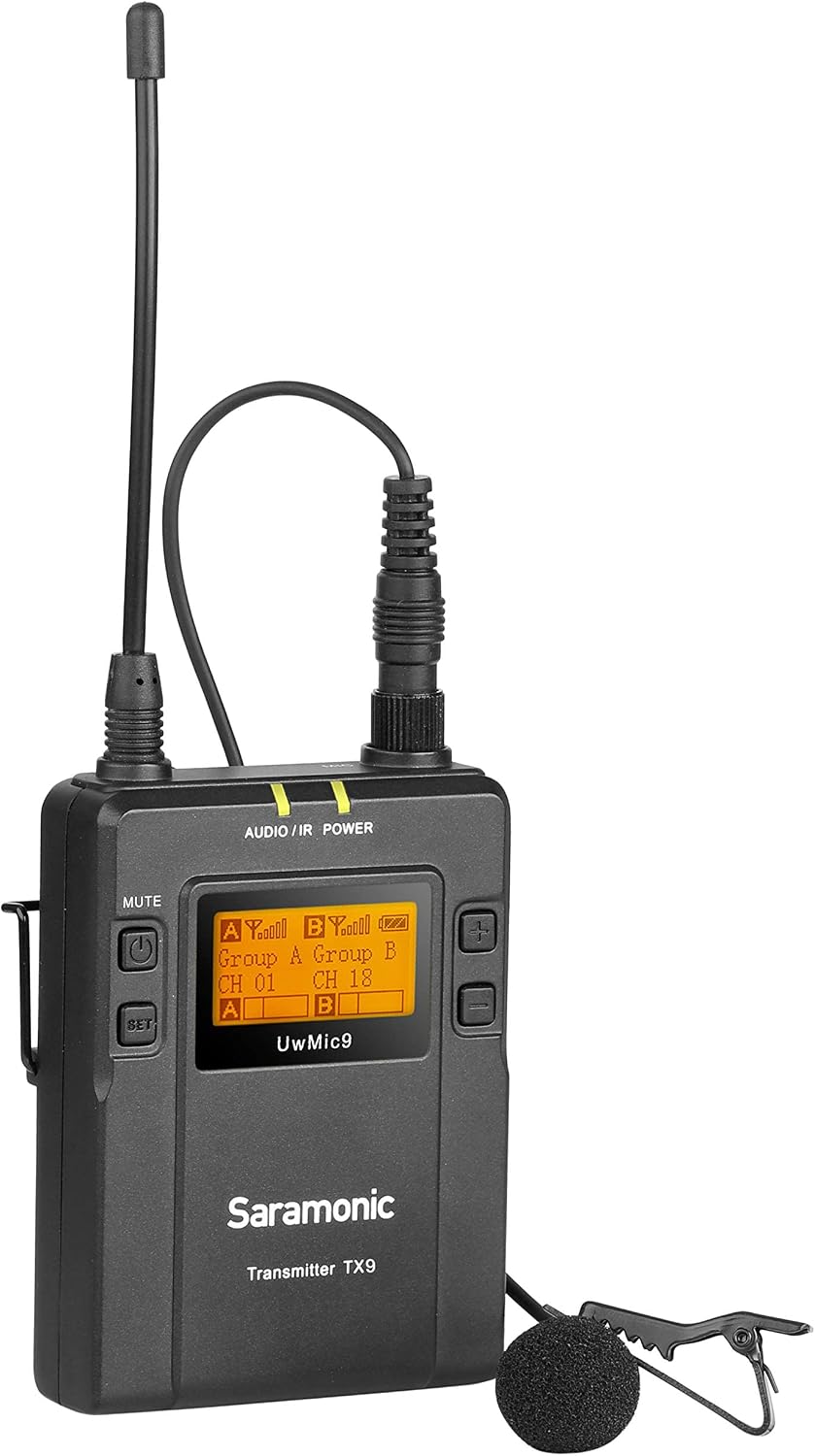 SARAMONIC UwMic9 TX9 + RX9 UWMIC9TX9RX9, 1 bodypack tx + 1 rx, Schwarz, 1 Bodypack TX + 1 RX