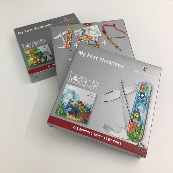 Victorinox, Schweizer Taschenmesser, My First Tier-Edition, Multitool, 9 Funktionen, Klinge, gross,