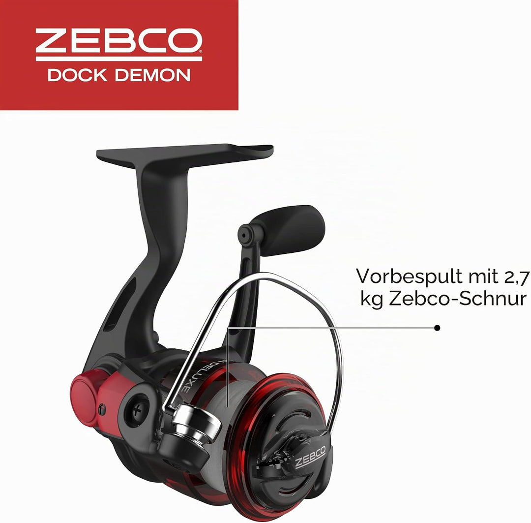 Zebco Dock Demon Spinnrolle oder Spinnrolle und Angelrutenkombination, 76,2 cm, langlebige Fiberglas